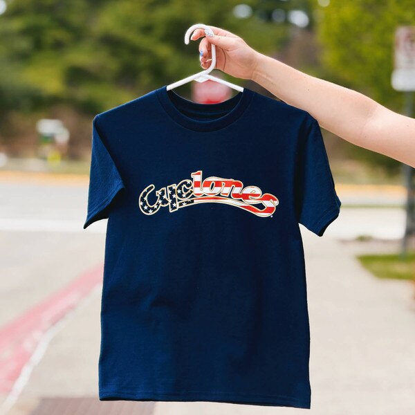 Champion Youth Patriotic Cyclones Script Navy Short Sleeve T-Shirt
